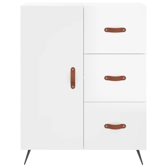 Dulap înalt, alb extralucios, 69,5x34x180 cm, lemn compozit WALTI