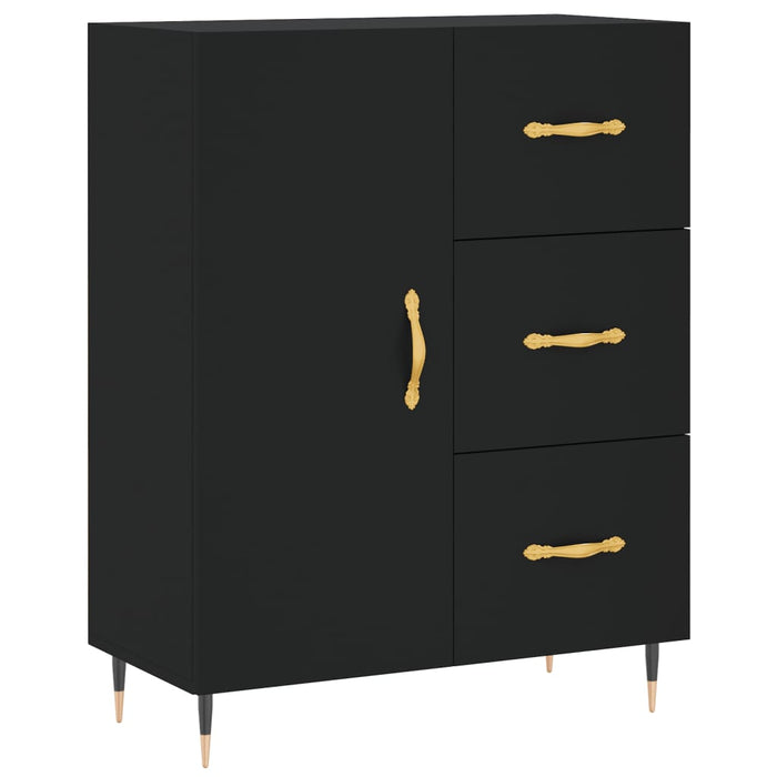Dulap înalt, negru, 69,5x34x180 cm, lemn compozit WALTI