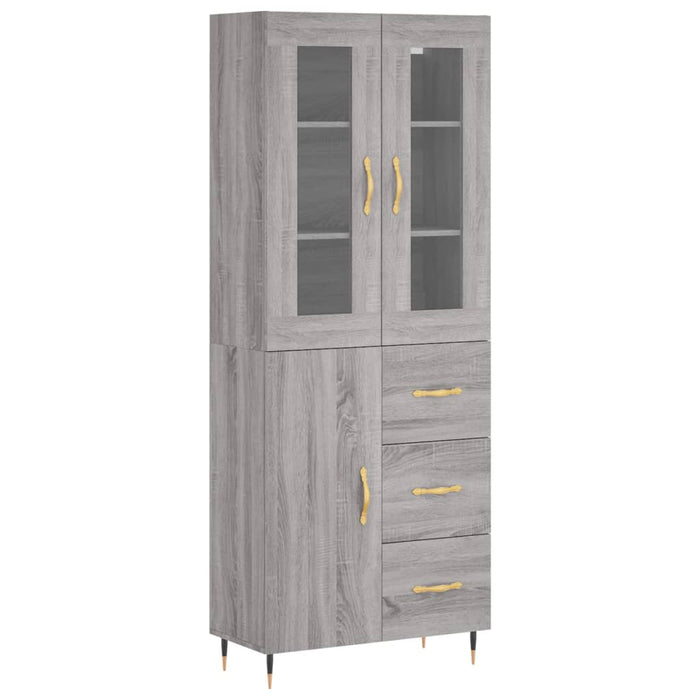 Dulap înalt, gri sonoma, 69,5x34x180 cm, lemn compozit WALTI