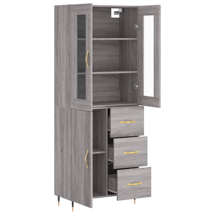 Dulap înalt, gri sonoma, 69,5x34x180 cm, lemn compozit WALTI