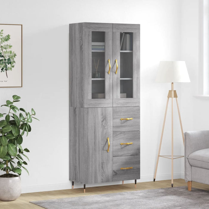 Dulap înalt, gri sonoma, 69,5x34x180 cm, lemn compozit WALTI