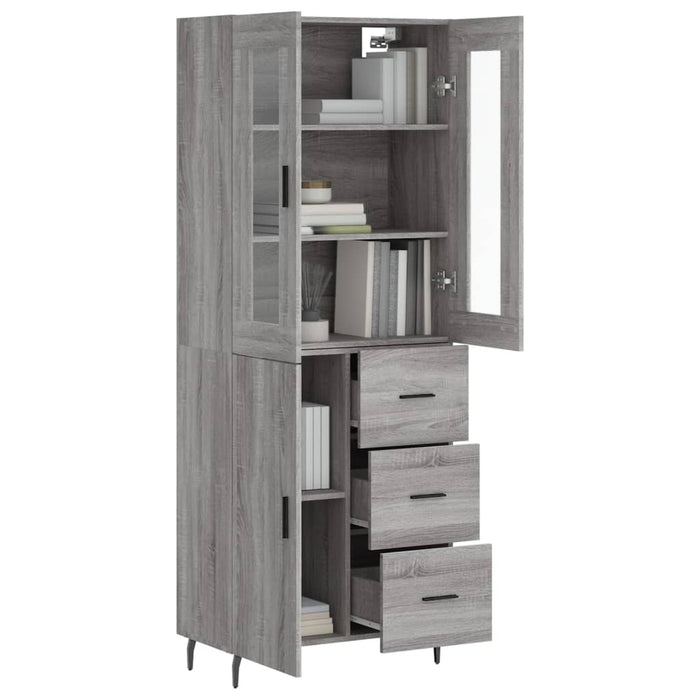 Dulap înalt, gri sonoma, 69,5x34x180 cm, lemn compozit - WALTI WALTI