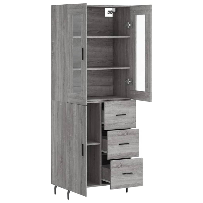 Dulap înalt, gri sonoma, 69,5x34x180 cm, lemn compozit - WALTI WALTI