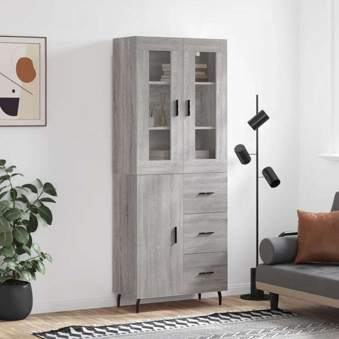 Dulap înalt, gri sonoma, 69,5x34x180 cm, lemn compozit - WALTI WALTI