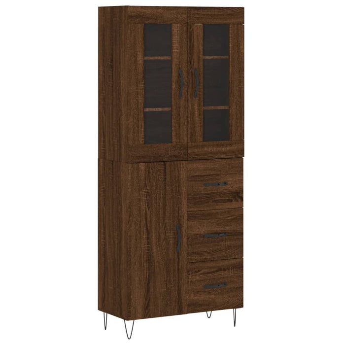 Dulap înalt, stejar maro, 69,5x34x180 cm, lemn compozit WALTI