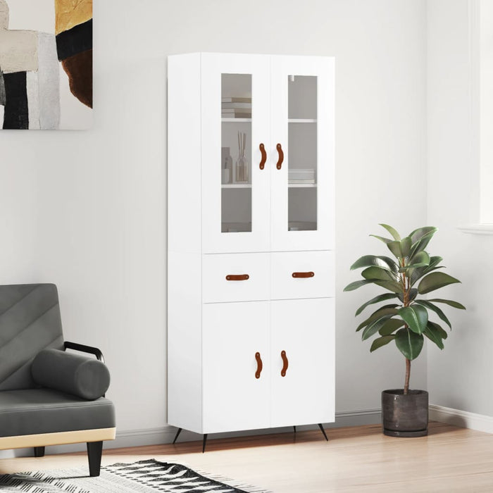Dulap înalt, alb, 69,5x34x180 cm, lemn compozit WALTI