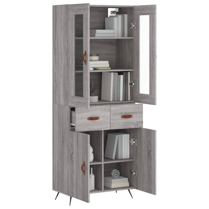 Dulap înalt, gri sonoma, 69,5x34x180 cm, lemn compozit - WALTI WALTI