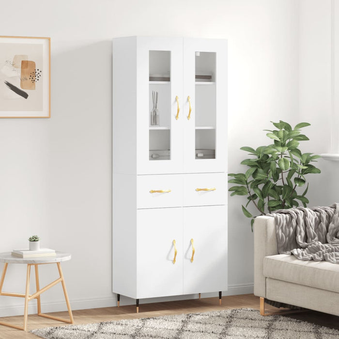 Dulap înalt, alb, 69,5x34x180 cm, lemn compozit WALTI