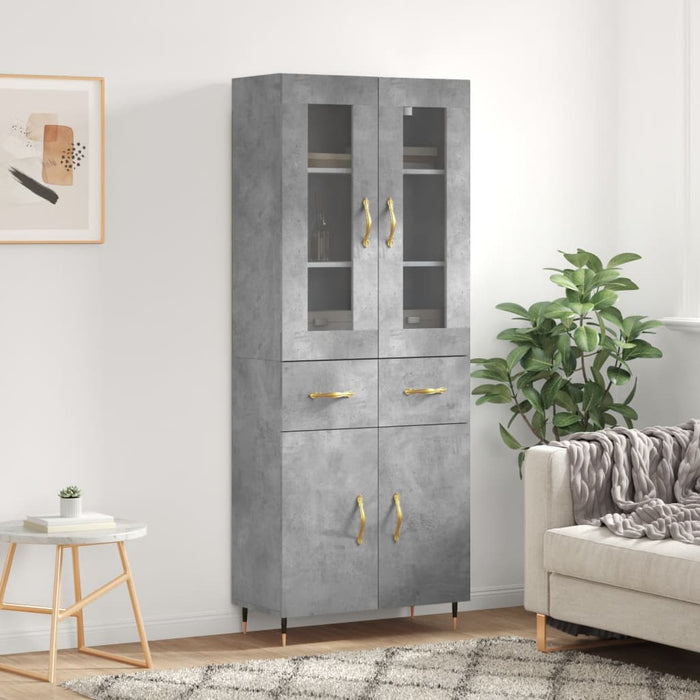 Dulap înalt, gri beton, 69,5x34x180, lemn compozit - WALTI WALTI