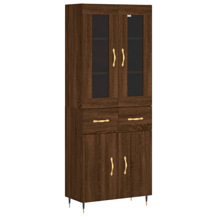 Dulap înalt, stejar maro, 69,5x34x180 cm, lemn compozit WALTI