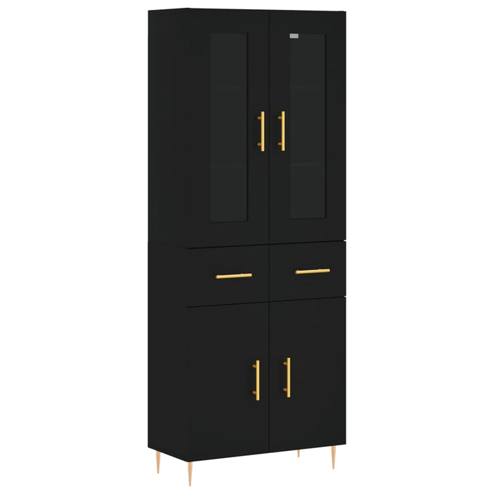 Dulap înalt, negru, 69,5x34x180 cm, lemn compozit WALTI