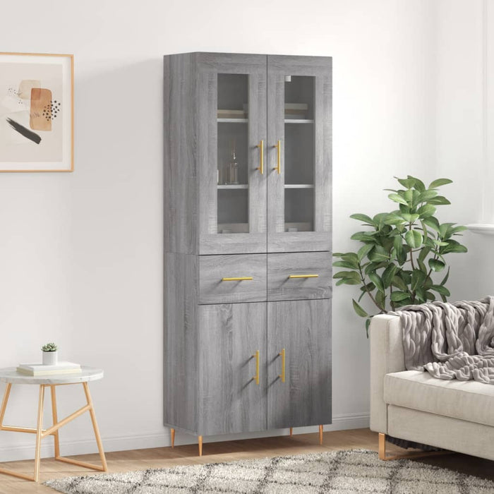 Dulap înalt, gri sonoma, 69,5x34x180 cm, lemn compozit - WALTI WALTI