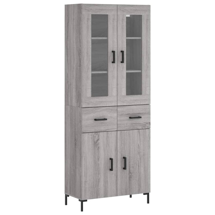 Dulap înalt, gri sonoma, 69,5x34x180 cm, lemn compozit WALTI