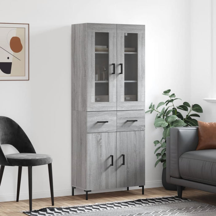 Dulap înalt, gri sonoma, 69,5x34x180 cm, lemn compozit WALTI