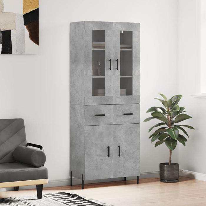Dulap înalt, gri beton, 69,5x34x180, lemn compozit - WALTI WALTI