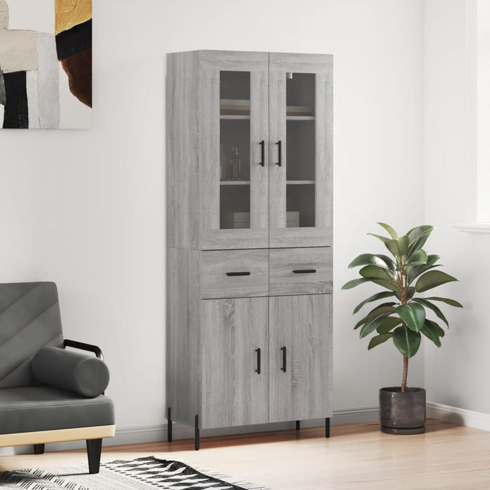 Dulap înalt, gri sonoma, 69,5x34x180 cm, lemn compozit - WALTI WALTI