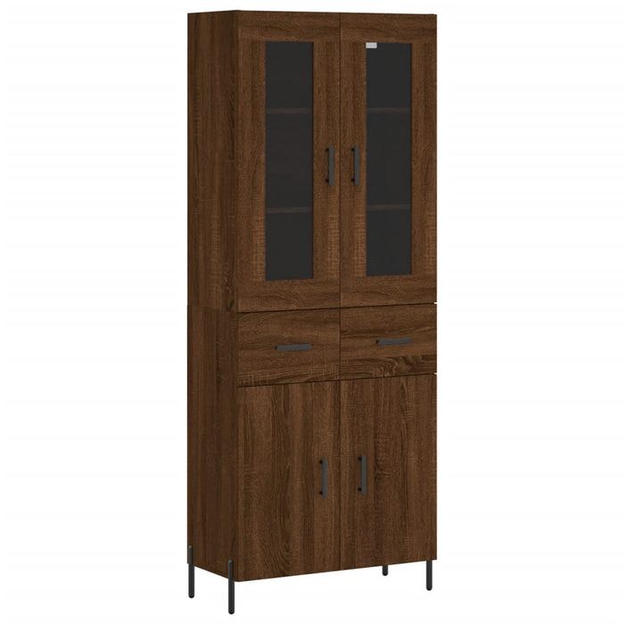 Dulap înalt, stejar maro, 69,5x34x180 cm, lemn compozit WALTI