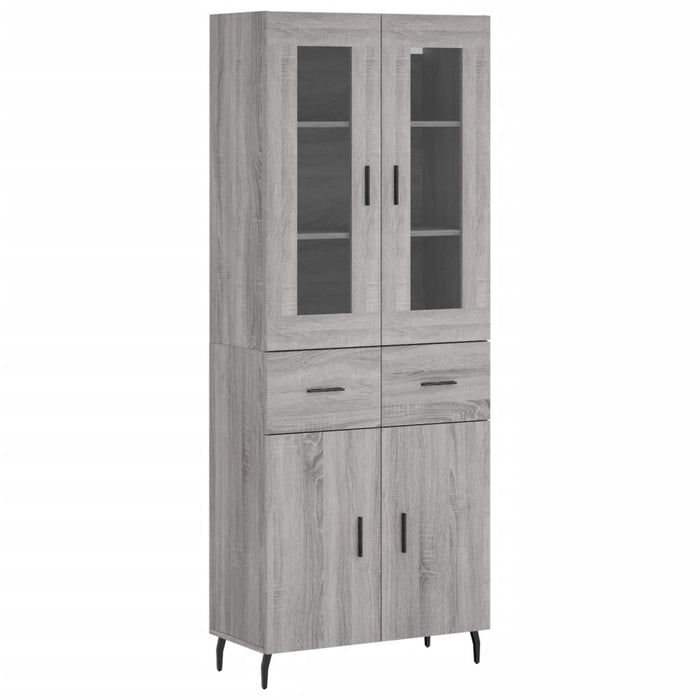 Dulap înalt, gri sonoma, 69,5x34x180 cm, lemn compozit - WALTI WALTI