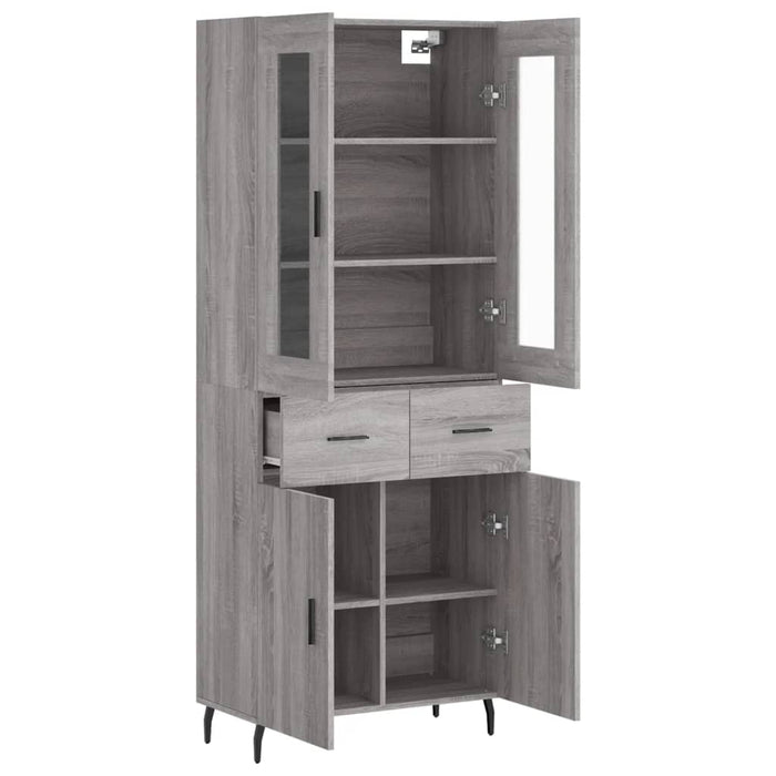 Dulap înalt, gri sonoma, 69,5x34x180 cm, lemn compozit - WALTI WALTI