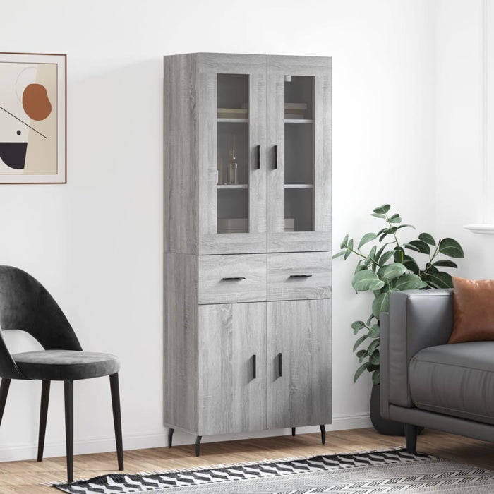 Dulap înalt, gri sonoma, 69,5x34x180 cm, lemn compozit - WALTI WALTI