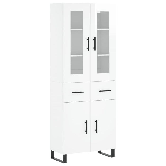 Dulap înalt, alb extralucios, 69,5x34x180 cm, lemn compozit WALTI
