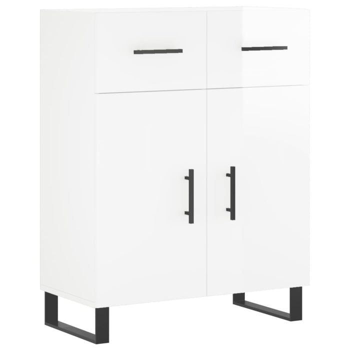 Dulap înalt, alb extralucios, 69,5x34x180 cm, lemn compozit WALTI