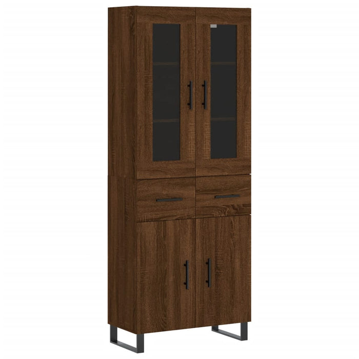Dulap înalt, stejar maro, 69,5x34x180 cm, lemn compozit WALTI