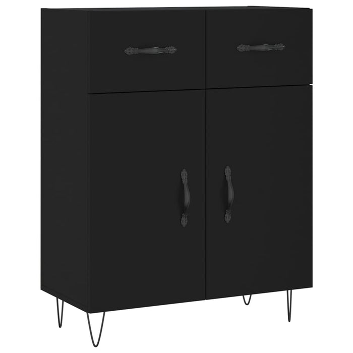 Dulap înalt, negru, 69,5x34x180 cm, lemn compozit WALTI