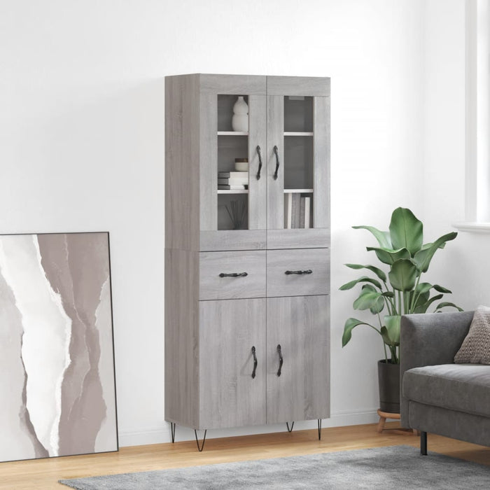 Dulap înalt, gri sonoma, 69,5x34x180 cm, lemn compozit - WALTI WALTI