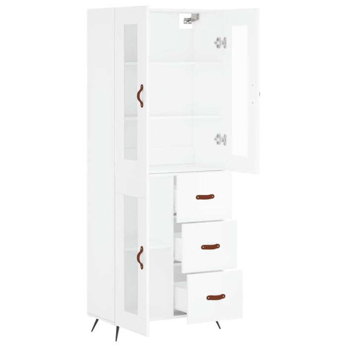 Dulap înalt, alb, 69,5x34x180 cm, lemn compozit - WALTI WALTI