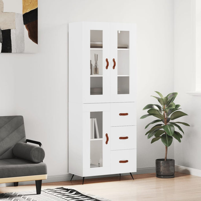 Dulap înalt, alb, 69,5x34x180 cm, lemn compozit - WALTI WALTI