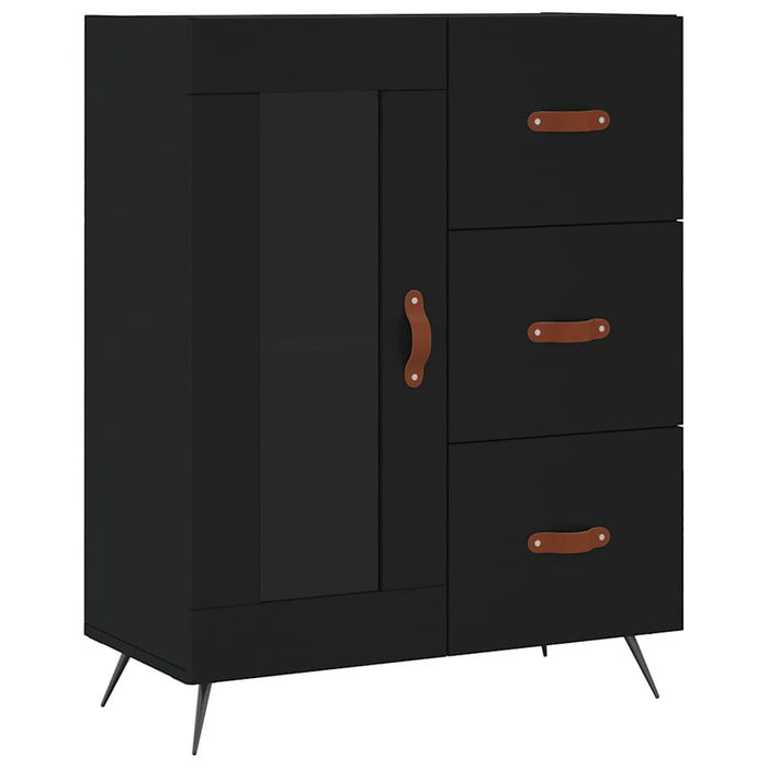 Dulap înalt, negru, 69,5x34x180 cm, lemn compozit WALTI