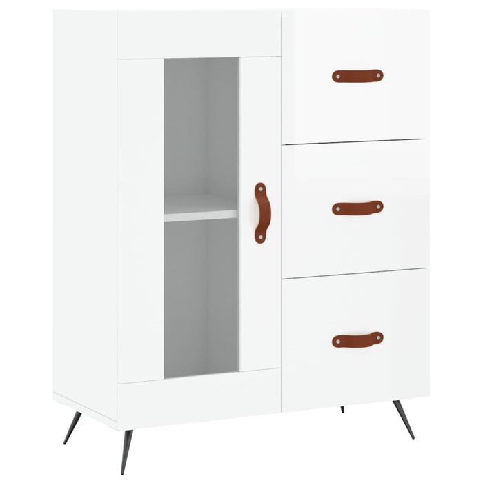 Dulap înalt, alb extralucios, 69,5x34x180 cm, lemn compozit WALTI