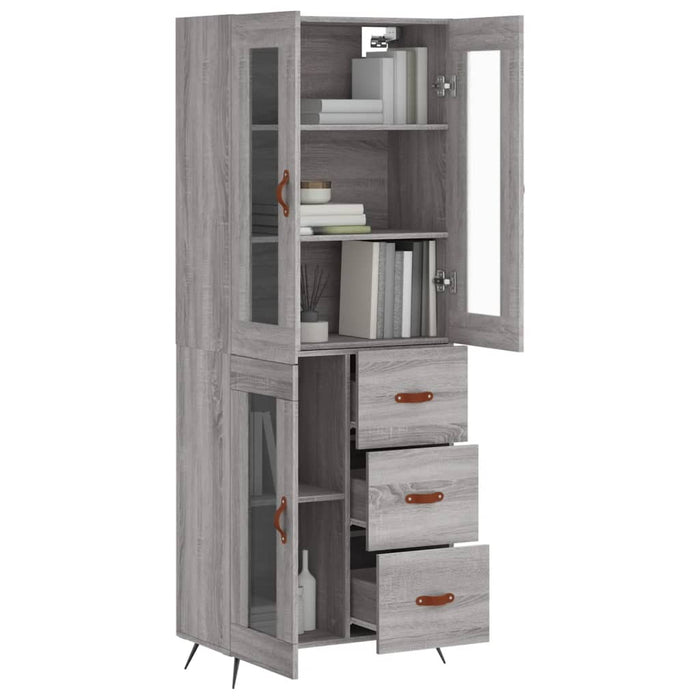 Dulap înalt, gri sonoma, 69,5x34x180 cm, lemn compozit - WALTI WALTI