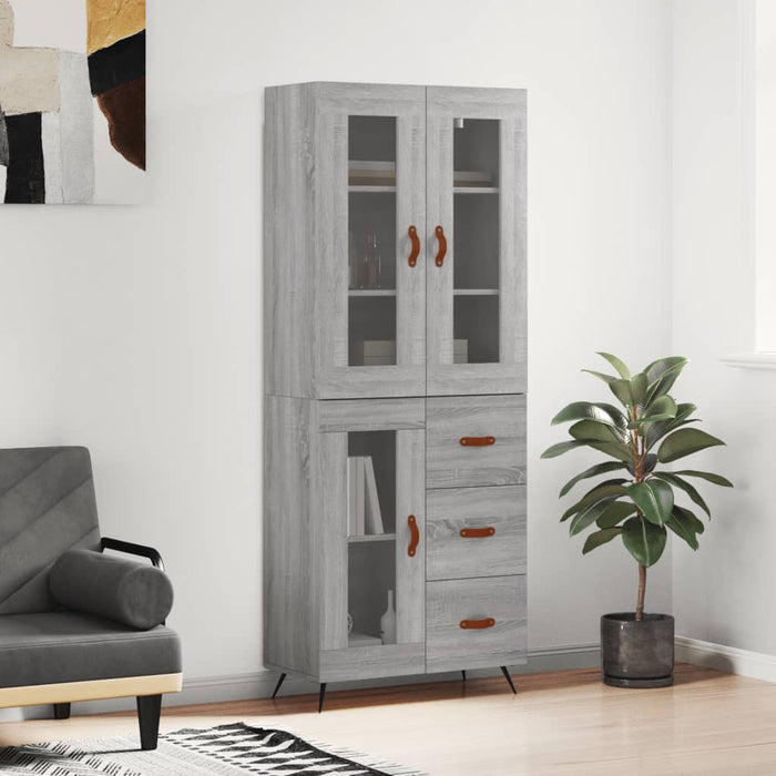 Dulap înalt, gri sonoma, 69,5x34x180 cm, lemn compozit - WALTI WALTI
