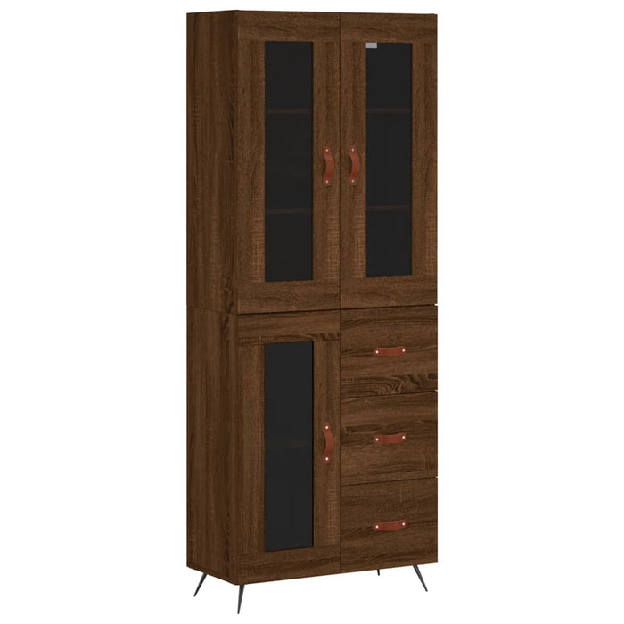 Dulap înalt, stejar maro, 69,5x34x180 cm, lemn compozit WALTI