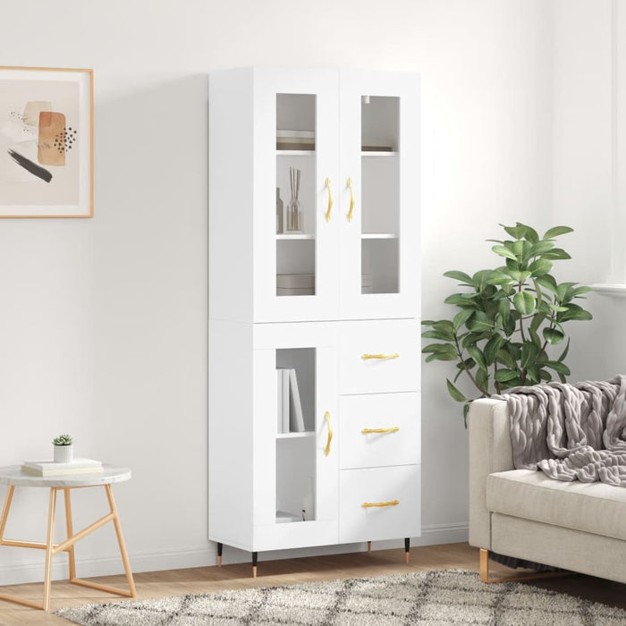 Dulap înalt, alb, 69,5x34x180 cm, lemn compozit - WALTI WALTI