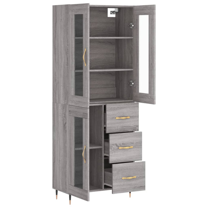Dulap înalt, gri sonoma, 69,5x34x180 cm, lemn compozit - WALTI WALTI