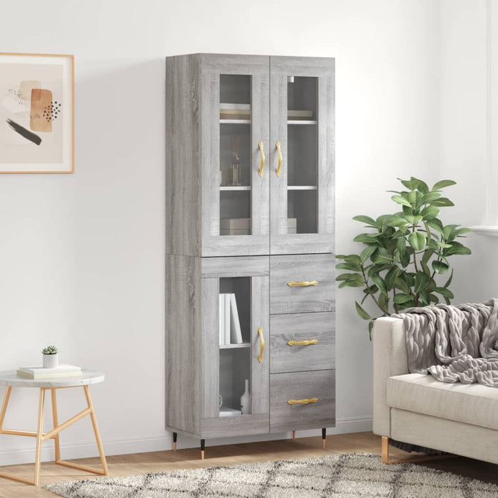 Dulap înalt, gri sonoma, 69,5x34x180 cm, lemn compozit - WALTI WALTI