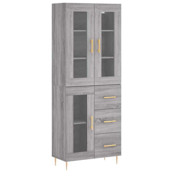 Dulap înalt, gri sonoma, 69,5x34x180 cm, lemn compozit WALTI