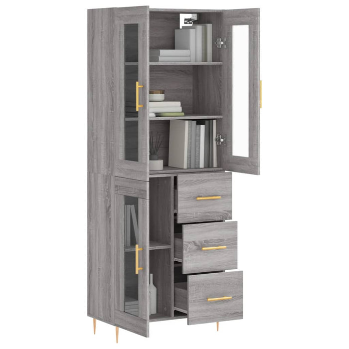 Dulap înalt, gri sonoma, 69,5x34x180 cm, lemn compozit WALTI