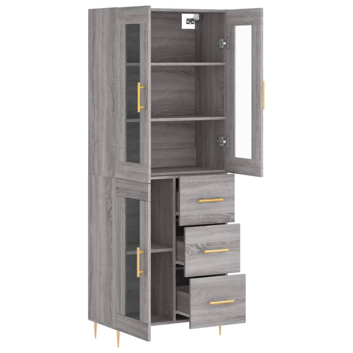 Dulap înalt, gri sonoma, 69,5x34x180 cm, lemn compozit WALTI