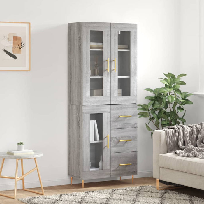 Dulap înalt, gri sonoma, 69,5x34x180 cm, lemn compozit WALTI
