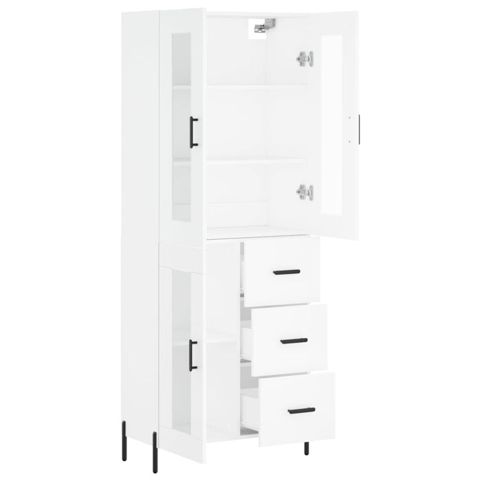 Dulap înalt, alb, 69,5x34x180 cm, lemn compozit - WALTI WALTI