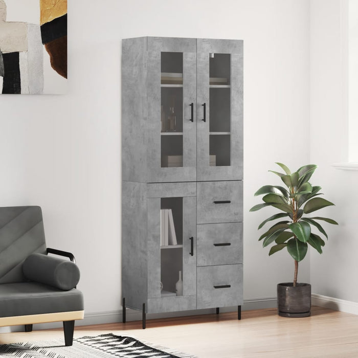 Dulap înalt, gri beton, 69,5x34x180, lemn compozit - WALTI WALTI
