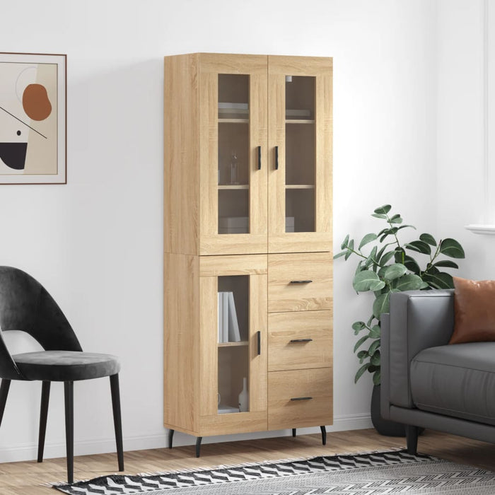 Dulap înalt, stejar sonoma, 69,5x34x180 cm, lemn compozit WALTI