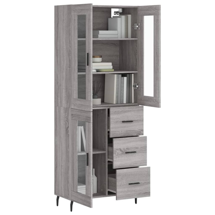 Dulap înalt, gri sonoma, 69,5x34x180 cm, lemn compozit WALTI