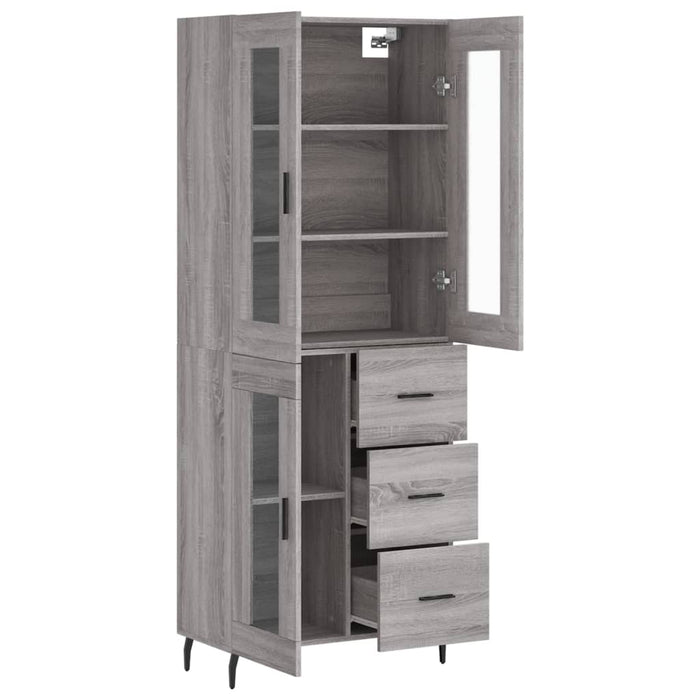 Dulap înalt, gri sonoma, 69,5x34x180 cm, lemn compozit WALTI
