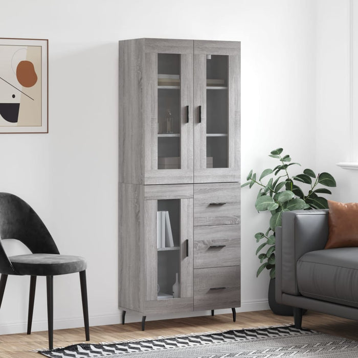 Dulap înalt, gri sonoma, 69,5x34x180 cm, lemn compozit WALTI