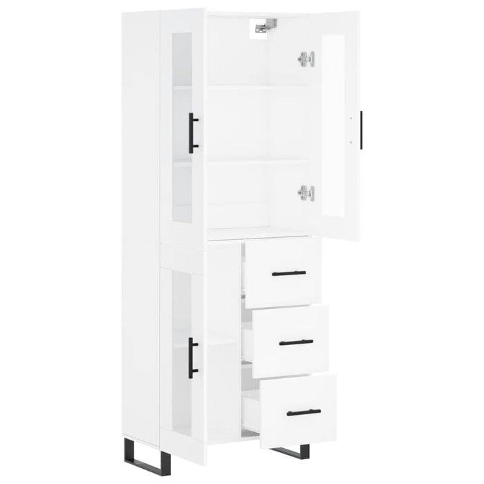 Dulap înalt, alb, 69,5x34x180 cm, lemn compozit WALTI